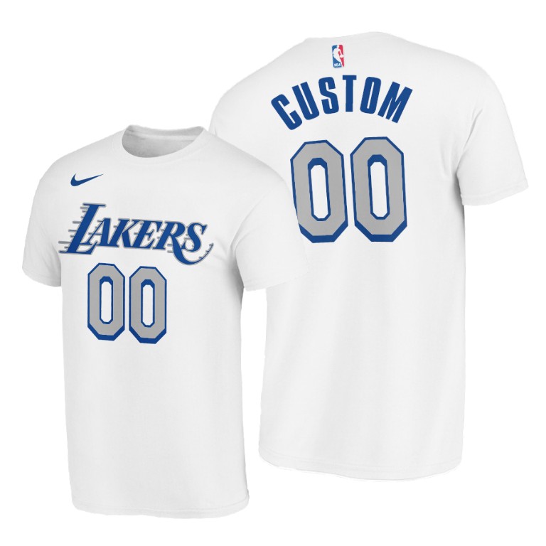 Men's Los Angeles Lakers Custom #00 NBA 2020-21 City Edition White Basketball T-Shirt YON0183QX